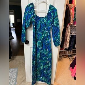 Lilly Pulitzer Blue Green Print Maxi Dress - Women
